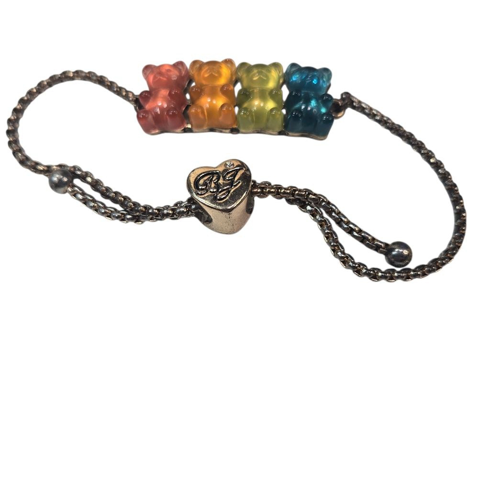 Betsey Johnson Gold Tone Gummy Bear Pendant Necklace Bracelet Set Multicolor - Picture 10 of 11